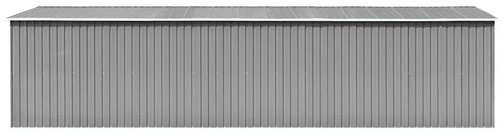 Abrigo de jardim 257x779x181 cm aço galvanizado cinzento