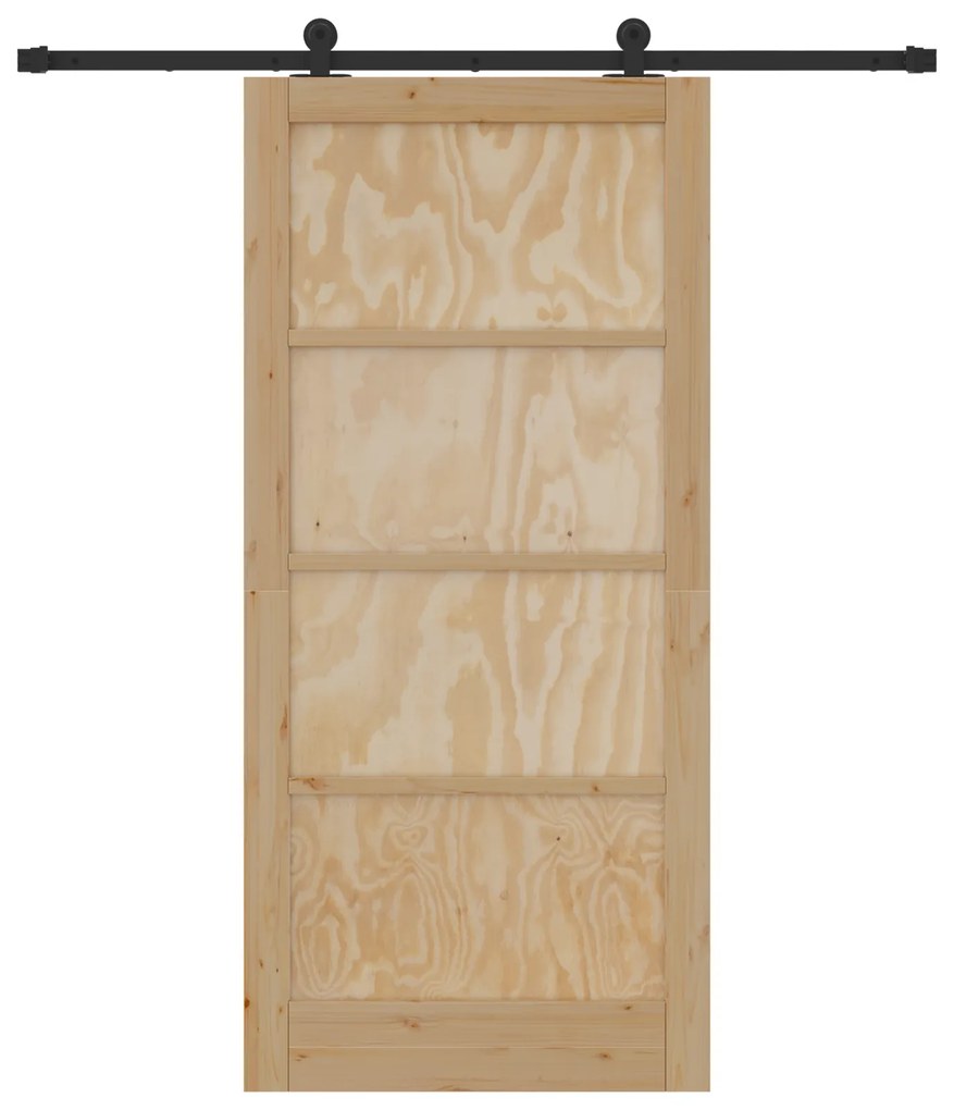 Porta Deslizante vidaXL com Conjunto de Ferragens 93x202 cm Madeira de