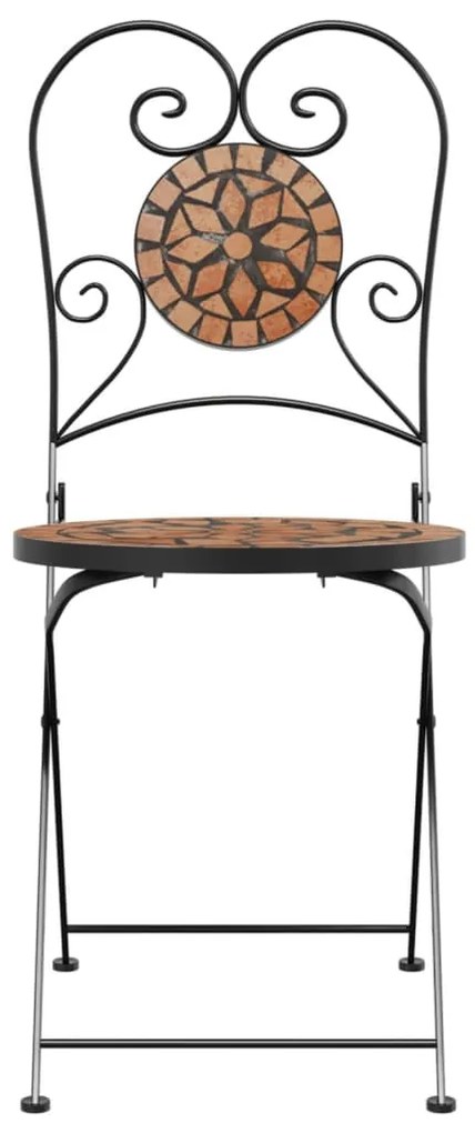 Cadeiras de bistrô dobráveis 2 pcs cerâmica terracotta