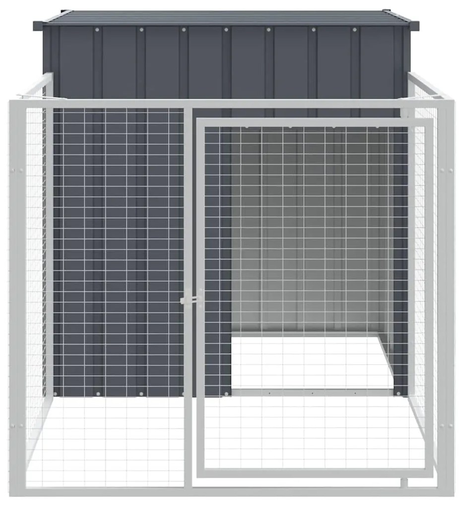 Casota para cães com parque aço galvanizado antracite