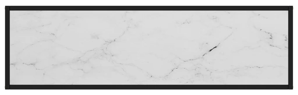 Mesa consola 120x35x75 cm vidro temperado branco