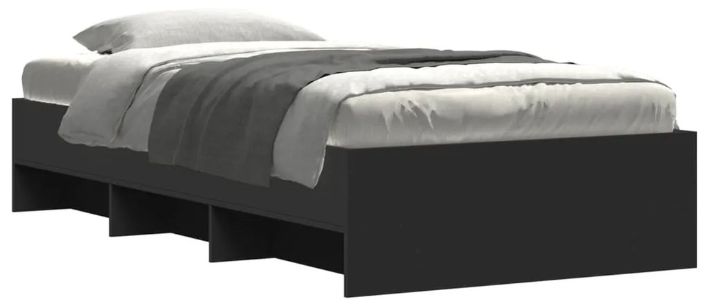 Estrutura de cama 100x200 cm derivados de madeira preto