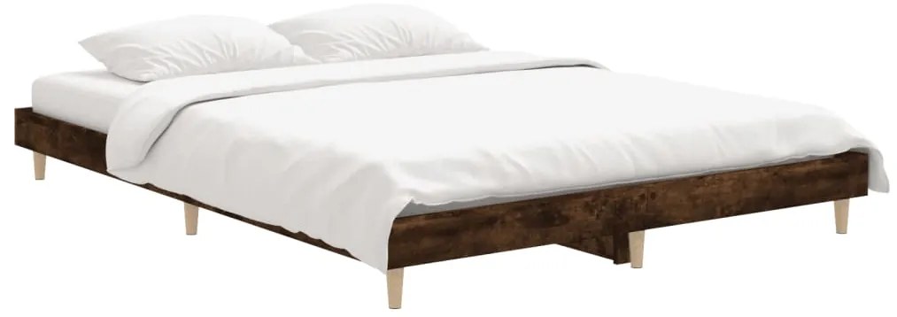 Estrutura de cama 135x190 cm derivados madeira carvalho fumado