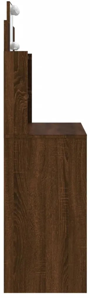 Toucador com luzes LED 96x40x142 cm cor carvalho castanho