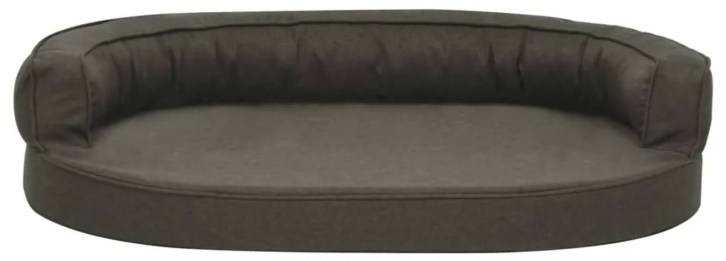 Cama p/ cães ergonómica 75x53cm aspeto linho cinzento-escuro