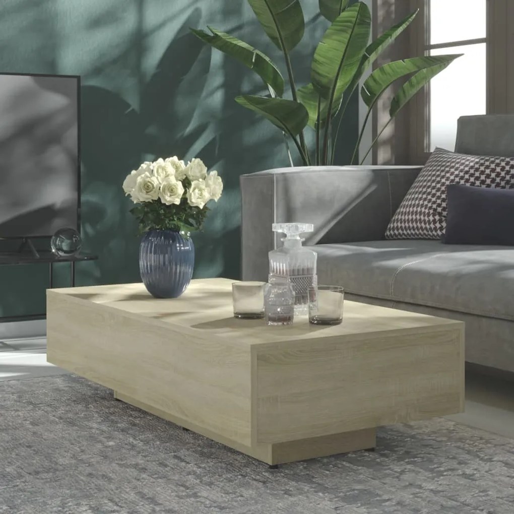 803392 vidaXL Mesa de centro 115x60x31 cm contraplacado carvalho sonoma