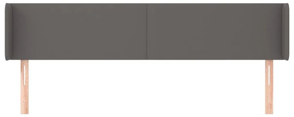 Cabeceira de cama c/ abas couro artificial 203x16x78/88cm cinza