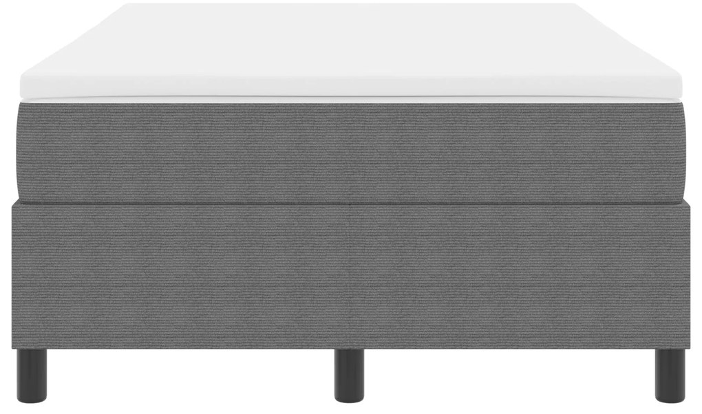Cama Box Spring com Colchão Cinza Claro 120x200 cm Tecido de Veludo Co