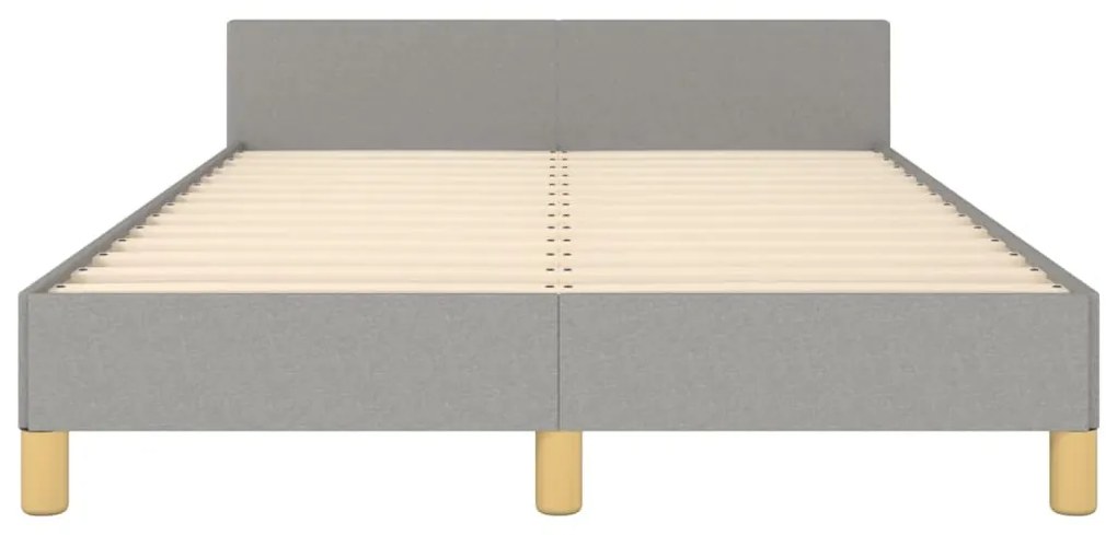 Estrutura de cama sem colchão 120x200 cm tecido cinzento-claro