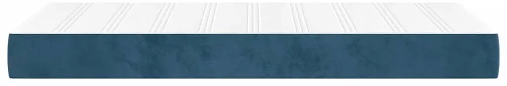 Colchão de molas ensacadas 90x220x20 cm veludo azul-escuro