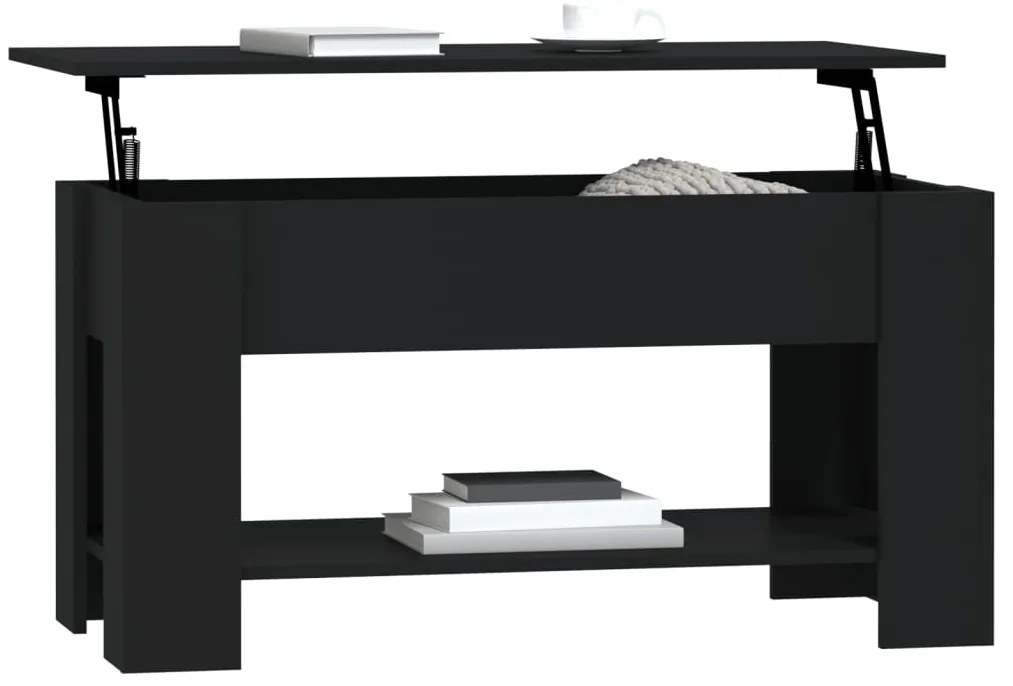 Mesa de centro 101x49x52 cm madeira processada preto