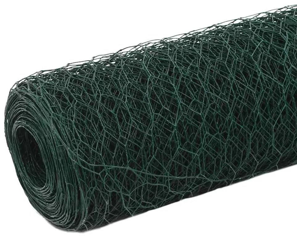 Cerca arame galinheiro 25x1,2 m aço c/ revestimento PVC verde
