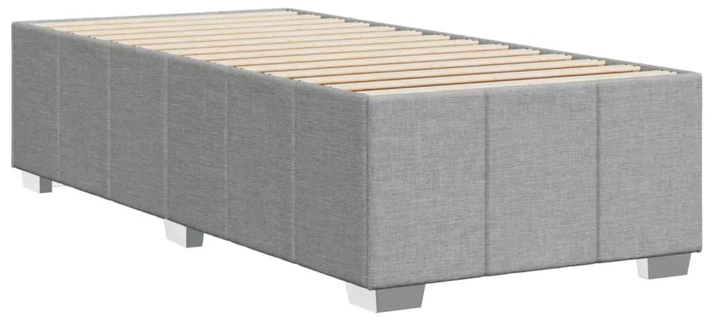 Estrutura de cama sem colchão 90x190 cm tecido cinzento-claro