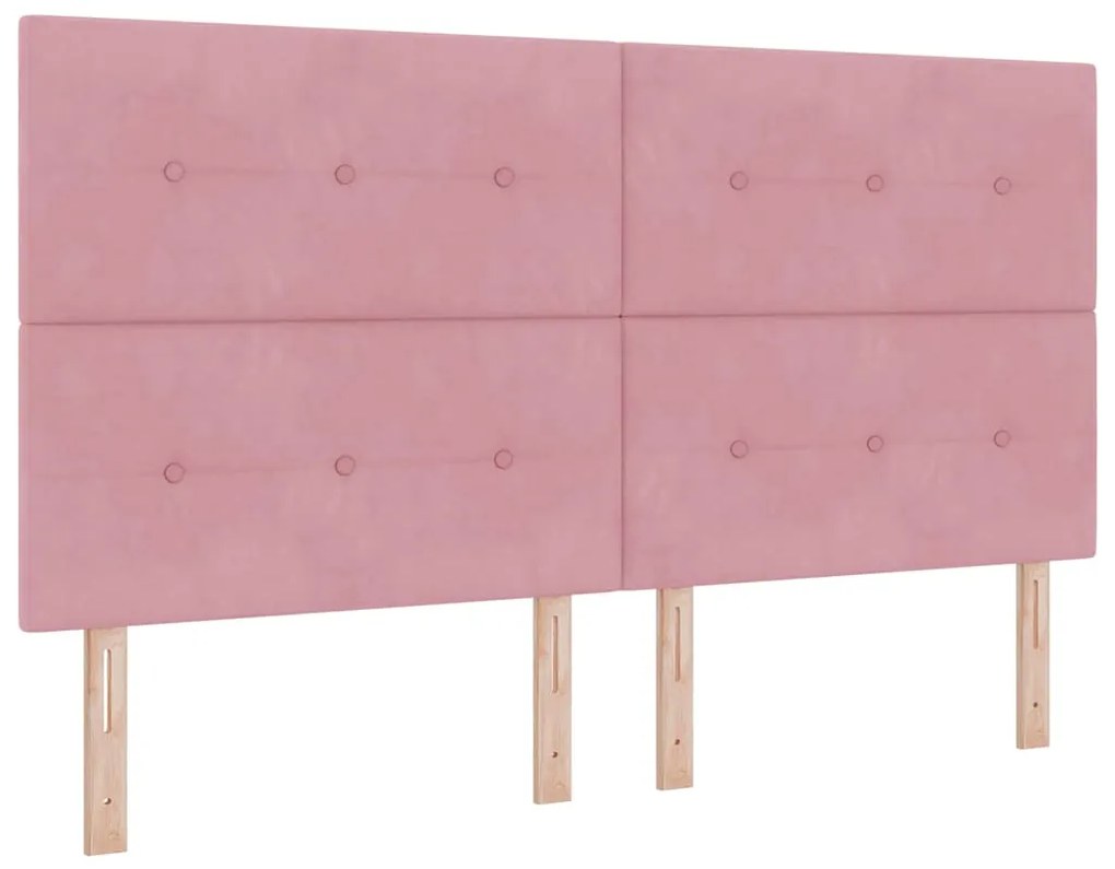 Cama de Veludo Rosa vidaXL 180x200 cm