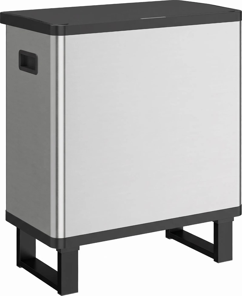 HOMCOM Lixeira Automática com Sensor 54L 3 Compartimentos Aço Inoxidável Prata | Aosom Portugal