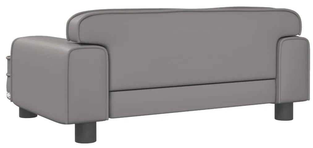 Sofá infantil 70x45x30 cm couro artificial cinzento
