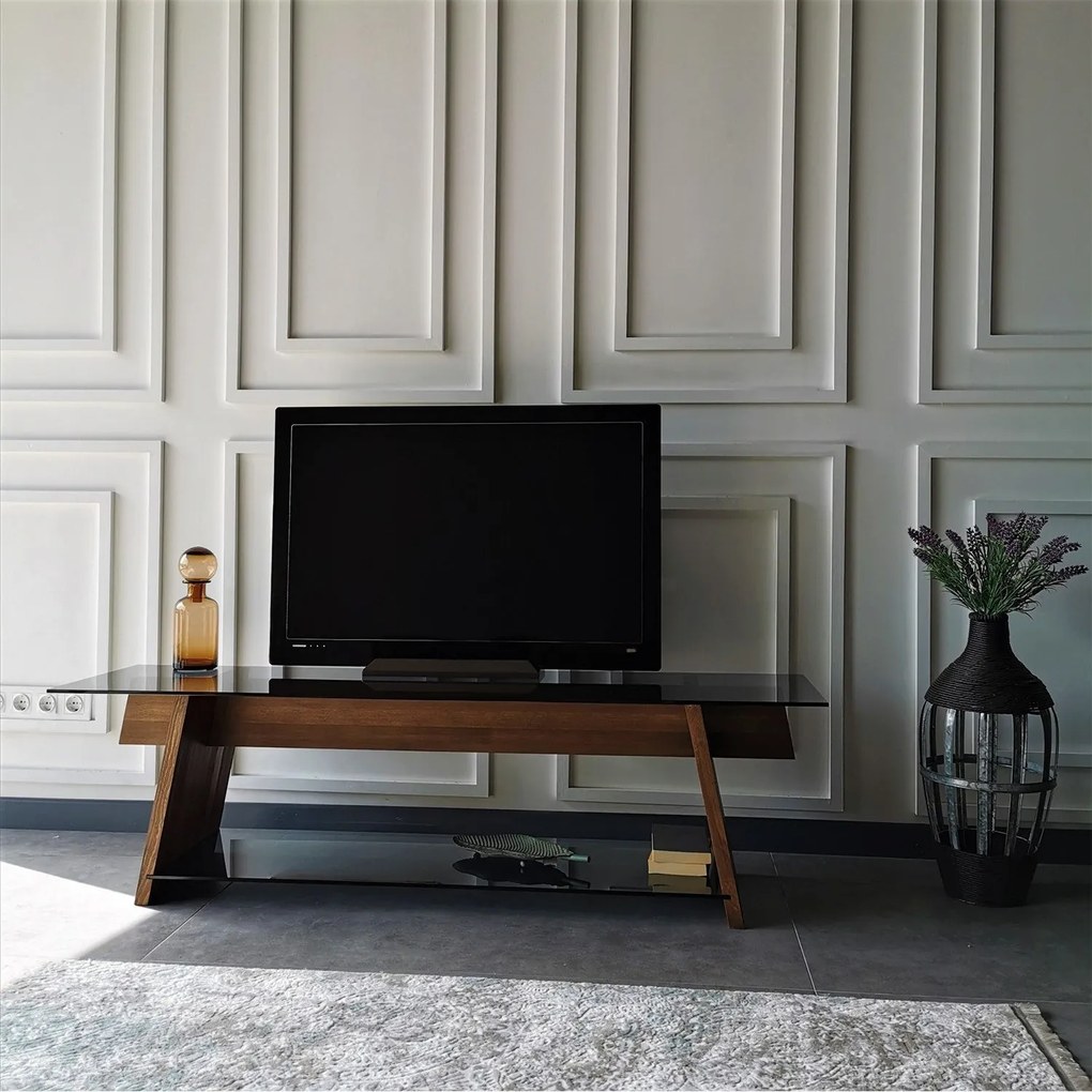 Móvel TV TV201 – Walnut Black – 158 cm