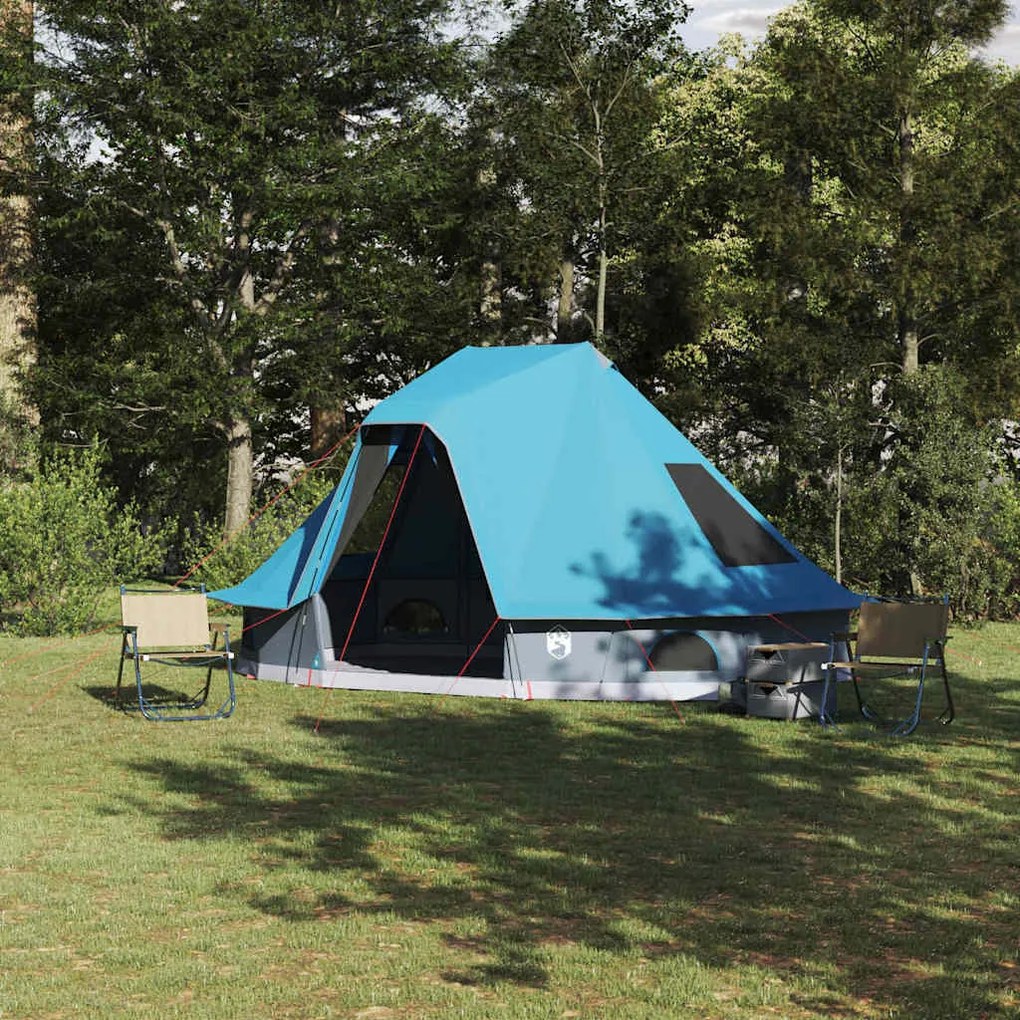 vidaXL Barraca Tipi Familiar Tipi com telhado Azul 466 x 310 x 240 cm