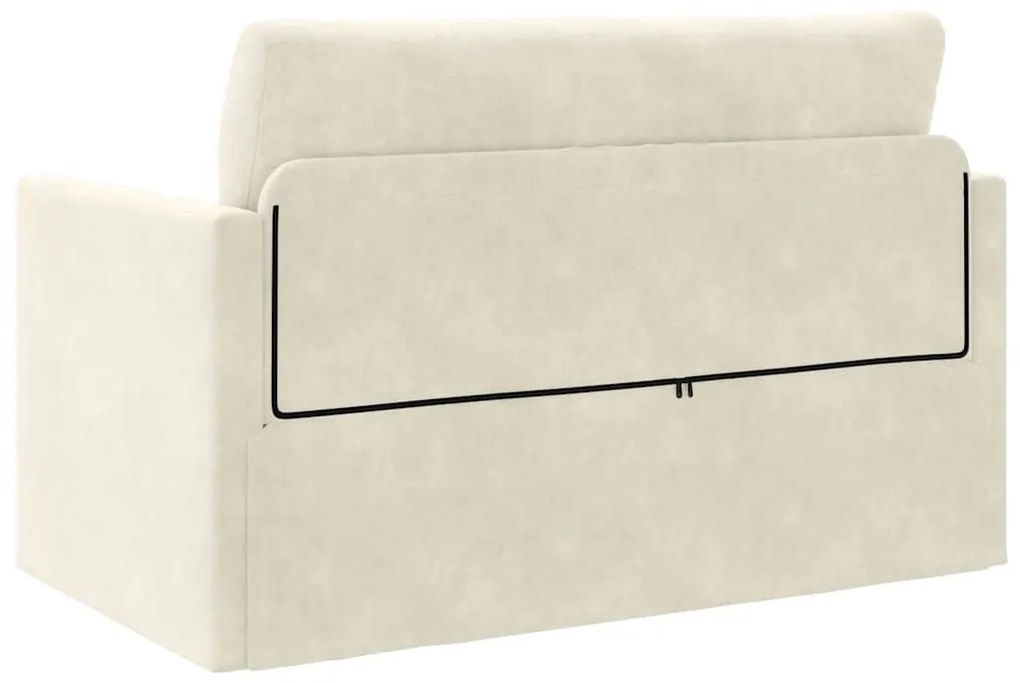 Sofá-Cama de Chão 2 em 1 Creme 124x204x61 cm Veludo