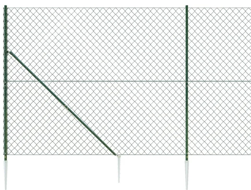 Cerca de arame com estacas de fixação 2x25 m verde