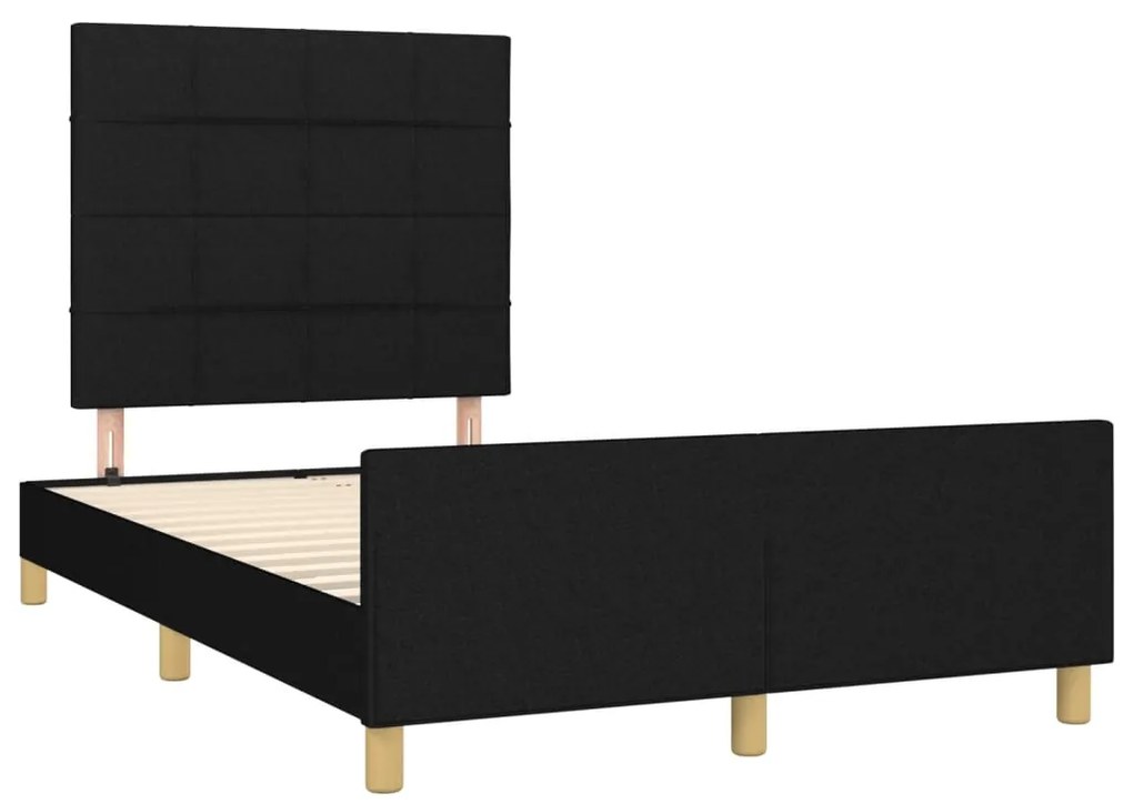 Estrutura de cama sem colchão preto 120x190 cm tecido