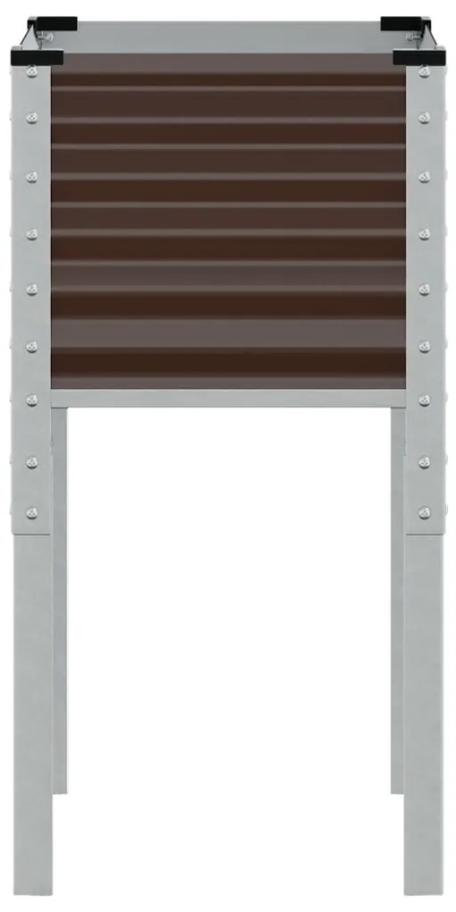 Vaso/floreira de jardim 45x45x88 cm aço castanho