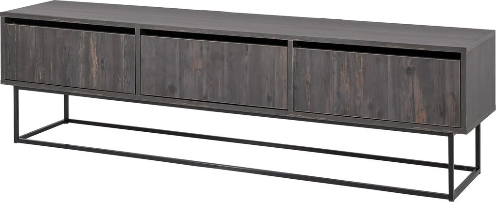 Móvel TV Kordon – Castanho Escuro e Preto – 180x50x40 cm
