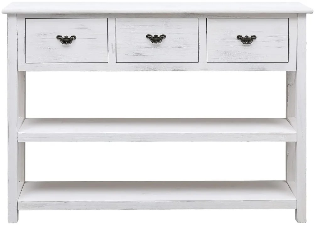 Aparador 108x30x76 cm madeira paulownia maciça branco