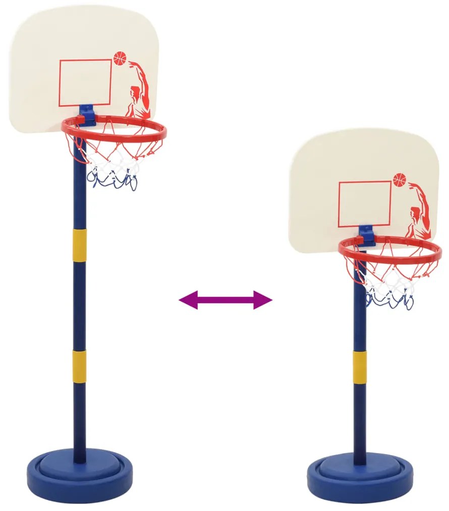Suporte basquetebol c/ bola e bomba altura ajustável 90/121 cm