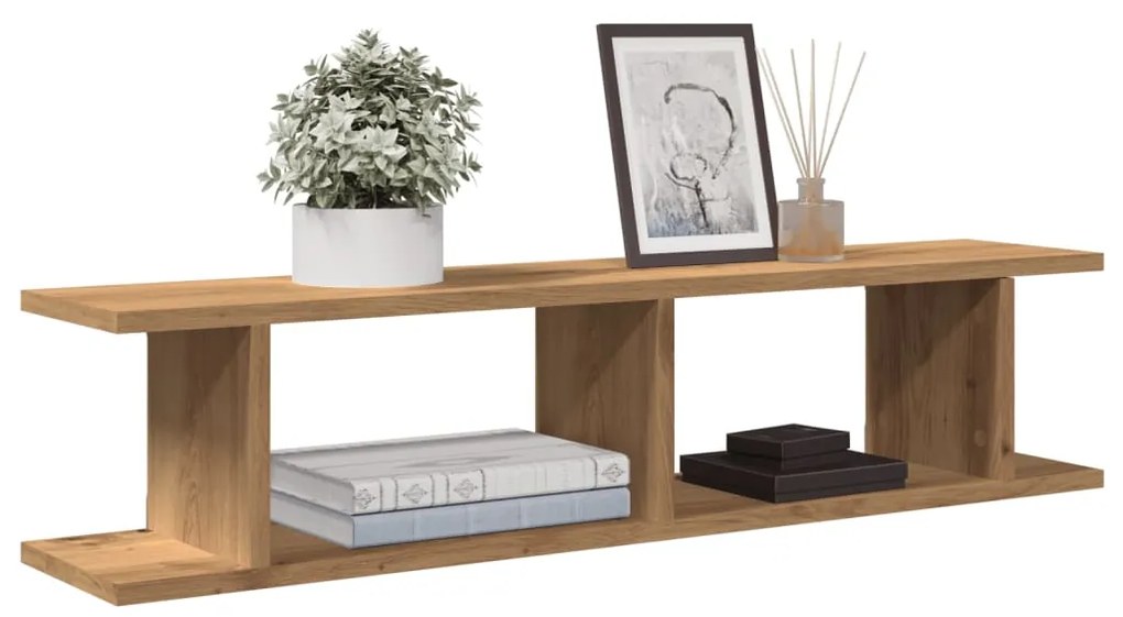 vidaXL Prateleiras parede 2 pcs deriv. madeira carvalho artisiano