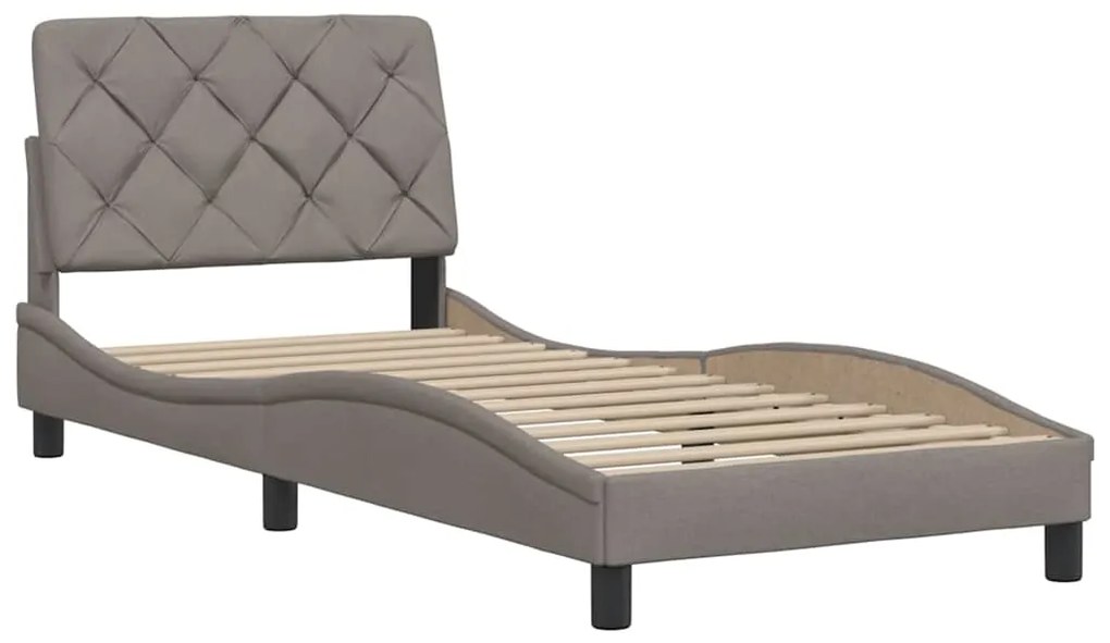 Estrutura de cama sem colchão 90x190 cm tecido cinzento