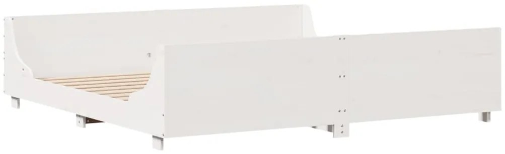 Cama sem colchão 180x200 cm madeira de pinho maciça branco