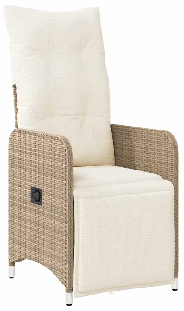 7 pcs conjunto bistrô de jardim c/ almofadões vime PE castanho
