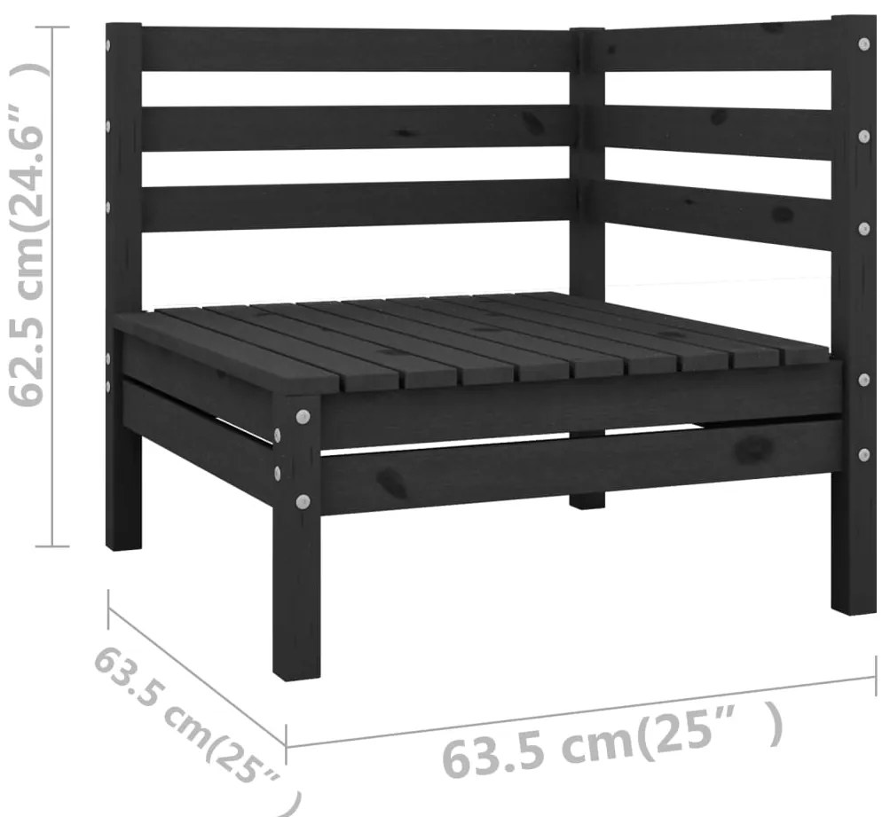 10 pcs conjunto lounge de jardim pinho maciço preto