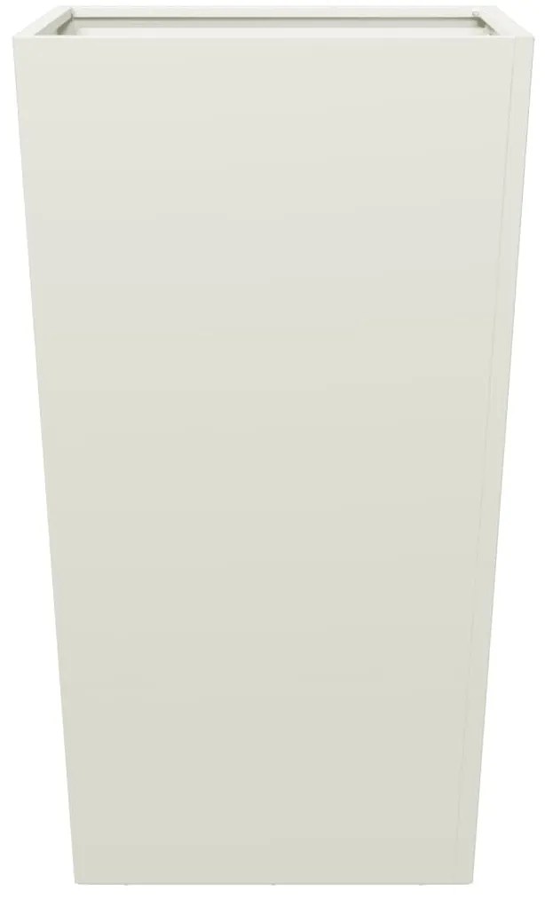 Vaso/floreira de jardim 2 pcs 45x45x75 cm aço branco