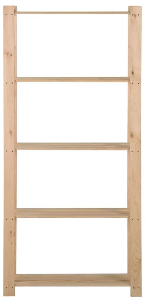 Unidade arrumação 5 prateleiras 80x28,5x170 cm pinho maciço