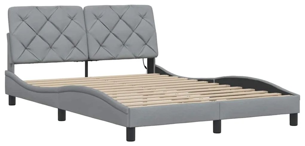 Estrutura de cama com LED sem colchão 140x200 cm tecido