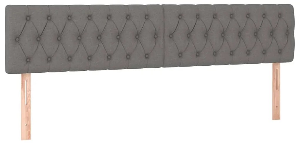 Cama box spring c/ colchão e LED 120x190 cm tecido cinza-escuro