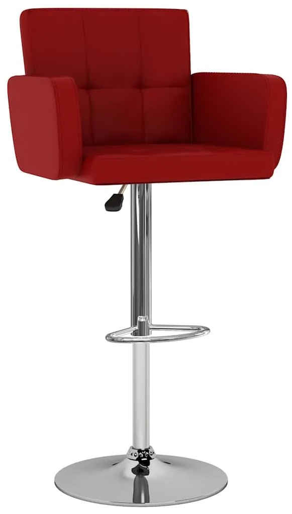 Bancos de bar 2 pcs couro artificial vermelho tinto