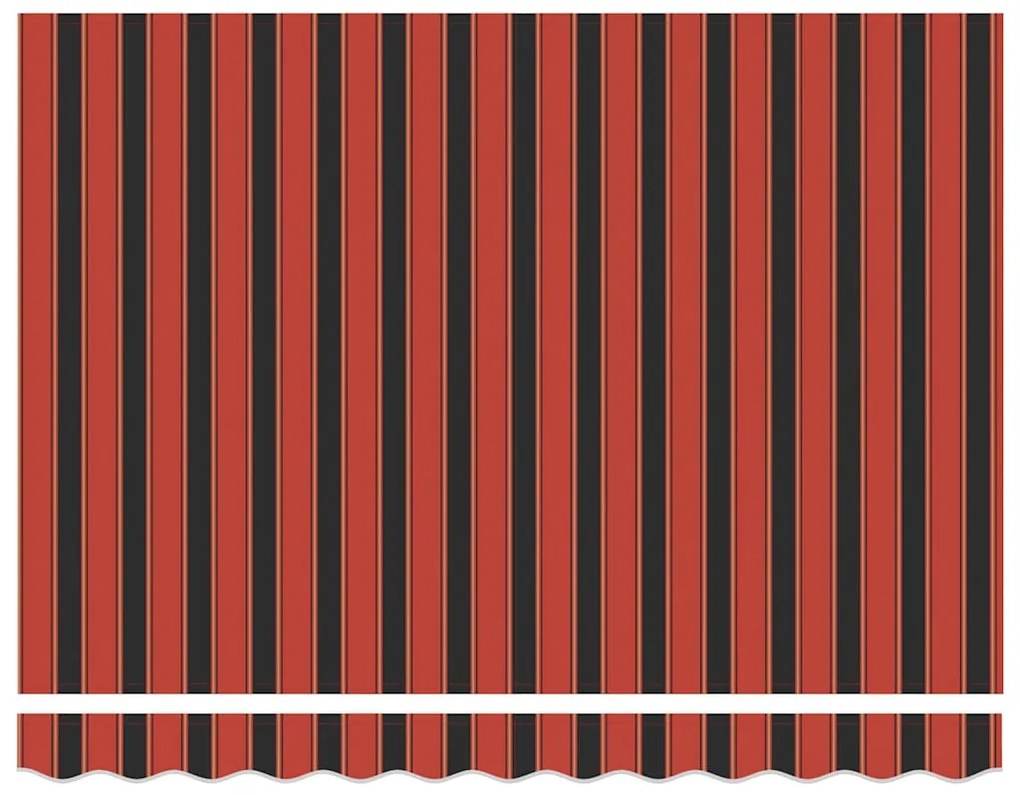 Toldo Retrátil Riscas Manual Laranja e Marrom 350 x 250 cm tecido