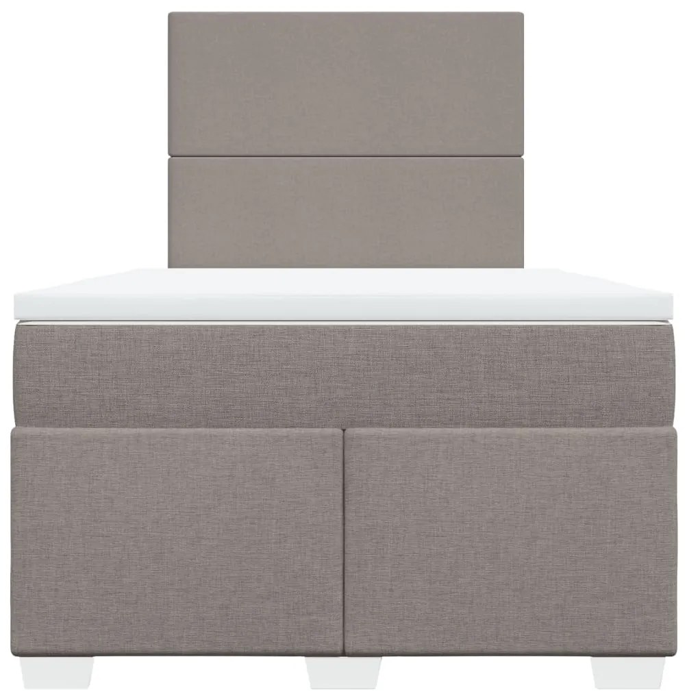 Cama boxspring c/ colchão 120x190cm tecido castanho-acinzentado