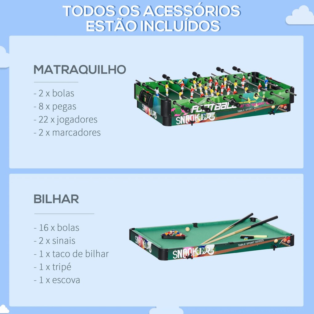 HOMCOM Mesa Multi Jogos para Crianças acima de 7 Anos Mesa de Jogos 6