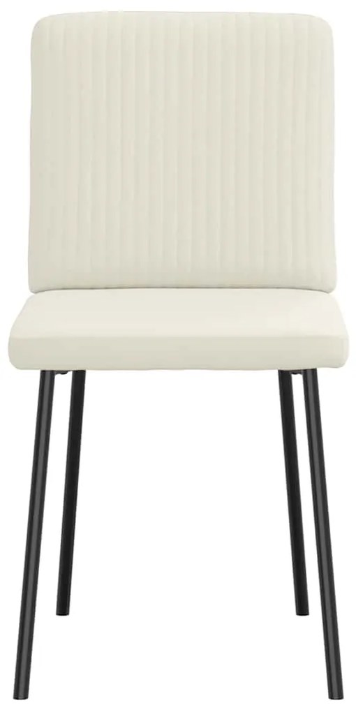 Cadeiras de jantar 2 pcs veludo cor creme