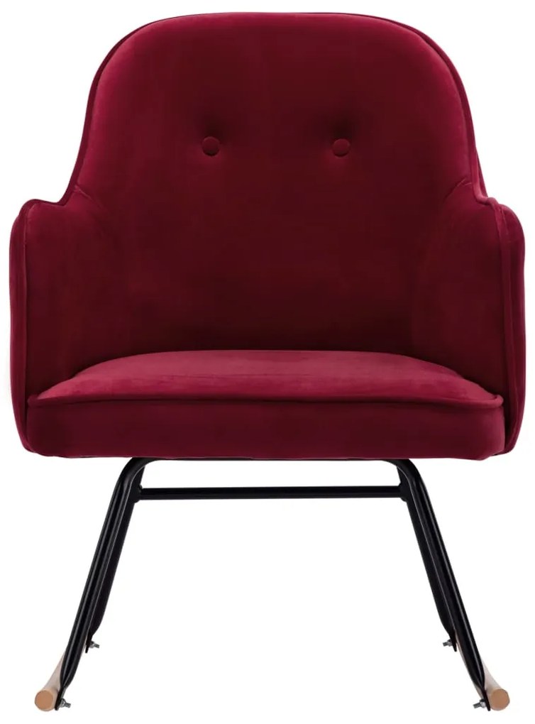 Cadeira de baloiço veludo vermelho tinto