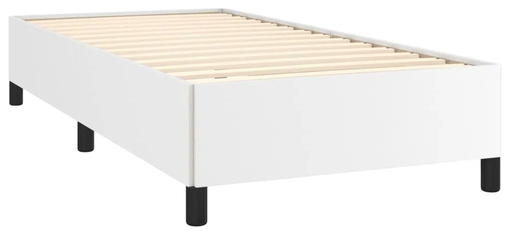 Estrutura de cama 80x200 cm couro artificial branco