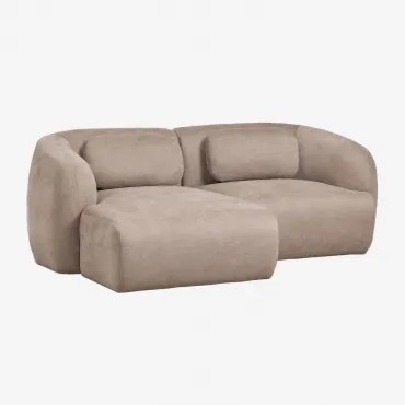 Sofá Modular Chaise Longue Esquerdo De 2 Peças Em Chenille Coquette Chenille Castanho Trigo - Sklum