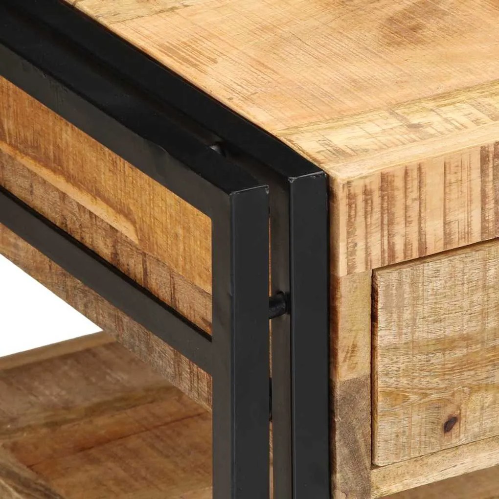 Mesa de centro 90x50x38 cm madeira de mangueira áspera maciça