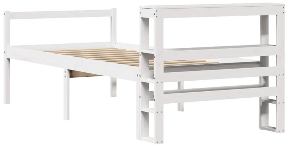 Cama para idosos com cabeceira 90x190 cm pinho maciço branco