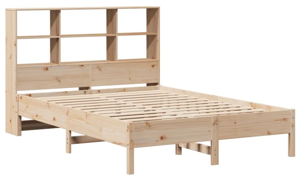 Cama com estante sem colchão 140x190 cm pinho maciço