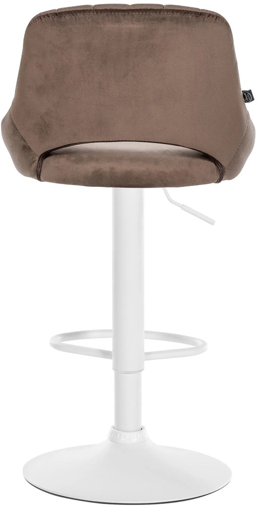 Banco alto Milet em veludo com estrutura branca 85-106 x 47 x 48 cm Castanho